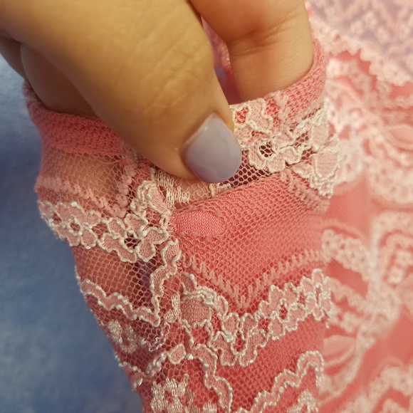 Celine | Light Pink Lace Peplum Blouse - Picture 7 of 7